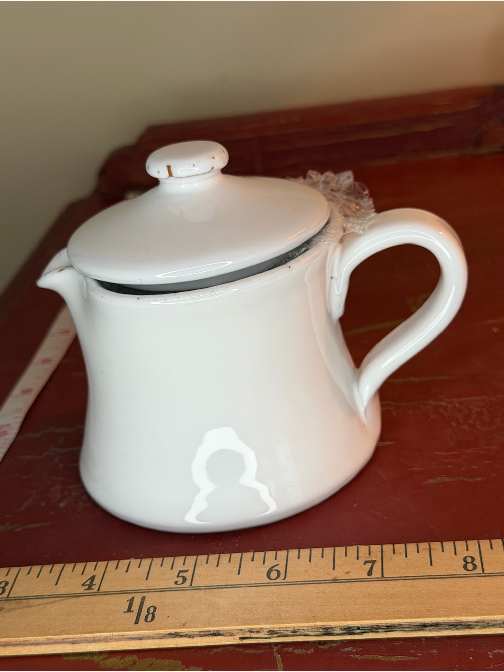 Vietri Glossy White creamer  with Lid and Curved Handle